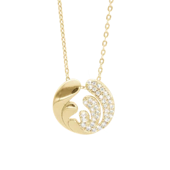 Ocean Splash vedhæng og halskæde i Forgyldt sterling sølv fra Christina Jewelry