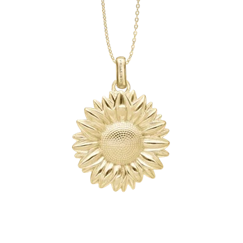Sunflower vedhæng og halskæde i Forgyldt sterling sølv fra Christina Jewelry med 40+15 cm halskæde