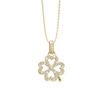 Shimmery Clover vedhæng og halskæde i Forgyldt sterling sølv fra Christina Jewelry