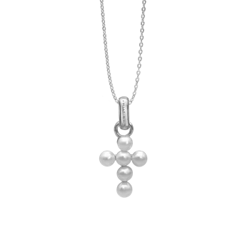 Pearl Cross  vedhæng og halskæde i Sterling sølv  fra Christina Jewelry