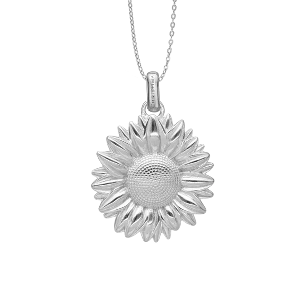 Sunflower vedhæng og halskæde i Sterling sølv  fra Christina Jewelry med en 70+20 cm kæde