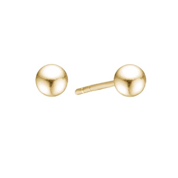 6 mm 8 kt guld kugle ørestikker