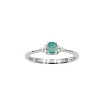 Hvidguld 14 kt. hvidguld Smaragd Fingerring