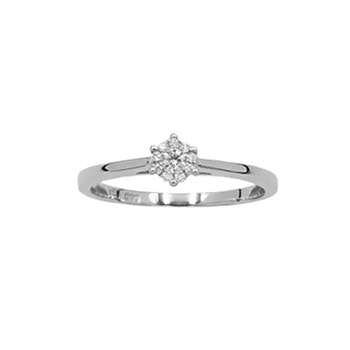 Ring 14 karat hvidguld stjerne brillanter 0,08 carat WSI, fra L&G