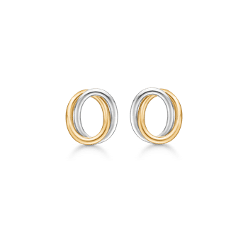 Støvring Design's Super smukke ovale ørestikker i både rød-og hvid guld, 9 x 7 mm