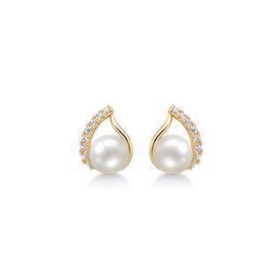 Støvring Design 14 kt guld Øreringe, Dråbe med blank overflade, model 70242867