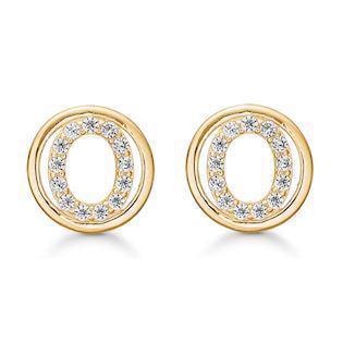 Støvring Design 14 kt guld Øreringe, Cirkel med blank overflade, model 70242893