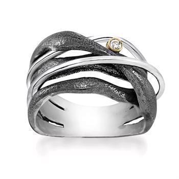 Rabinovich Sterling sølv fingerring, Witch Hazel med brilliant