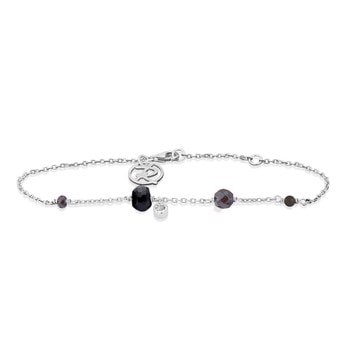 Rabinovich MINETTA Sterling sølv armbånd med Zirkonia, Onyx og Hæmatit