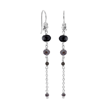 Rabinovich MINETTA Sterling sølv øreringe med Zirkonia, Onyx og Hæmatit