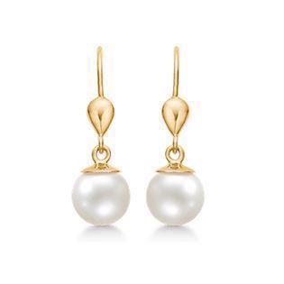 Støvring Design 14 kt guld Øreringe, Perle med blank overflade, model 73117996