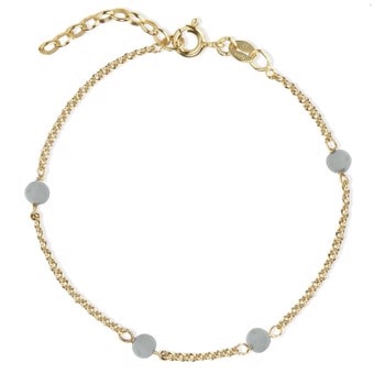 Blå Lace Agat armbånd, forgyldt sølv-Love Eye