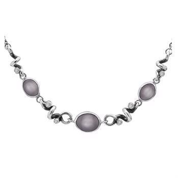 Rabinovich Sterling sølv vedhæng med kæde, Glamorous Grey med blank overflade, model 74116154