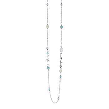 Rabinovich Sterling sølv halskæde, Colorful Twist med aquamarin, Apetit og zirkonia