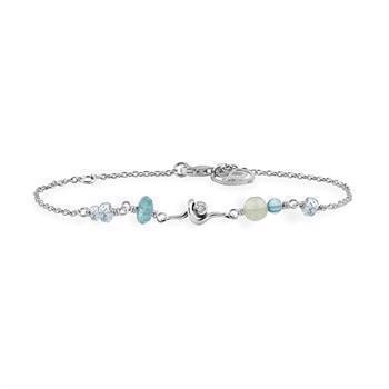 Rabinovich Sterling sølv armbånd, Colorful Twist med Aquamarin, Apetit og zirkonia