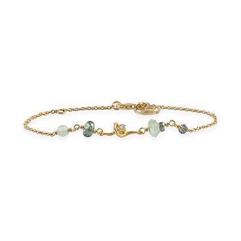 Rabinovich forgyldt sterling sølv armbånd, Colorful Twist med Turmalin kvarts, grøn kvarts og zirkonia