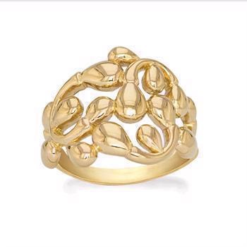 Rabinovich forgyldt sterling sølv fingerring, Dancing Drops med