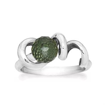 Rabinovich Sterling sølv fingerring, Soft Line med kvarts