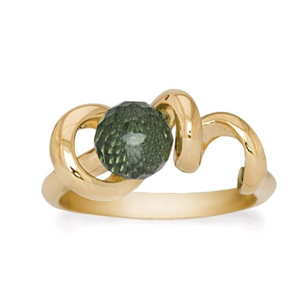 Rabinovich forgyldt sterling sølv fingerring, Soft Line med kvarts