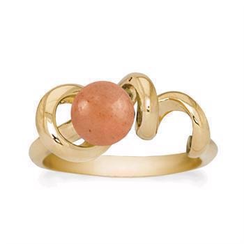 Rabinovich forgyldt sterling sølv fingerring, Soft Line med aventurin