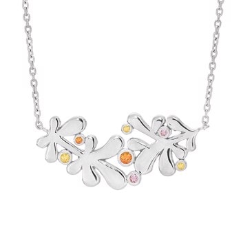 Rabinovich SUNSET Sterling sølv halskæde med orange, gul og pink safir
