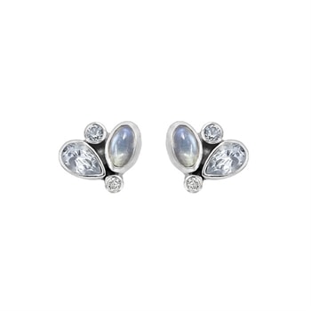 Rabinovich Blue Moon sterling sølv øreringe med Rainbow månesten, sky blue topas og zirkonia