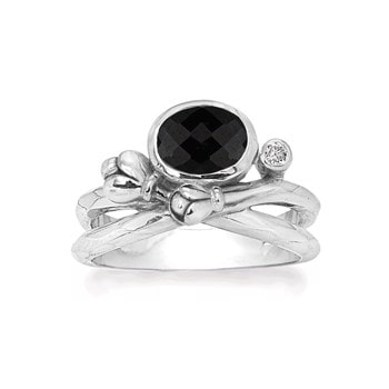 Rabinovich Flourish sterling sølv fingerring med Spinel og zirkonia