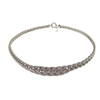 San-Link of joy Round Knitted Foxtail 925 Sterling Sølv Halskæde blank, model 77805-H