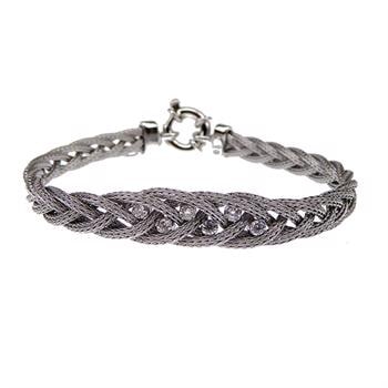 San - Link of joy Round Knitted Foxtail 925 Sterling Sølv Armbånd blank, model 77805-A