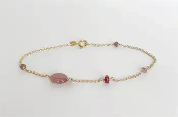 Rabinovich HORIZON 14 kt. guld armbånd med Safir, Rubin og Granat