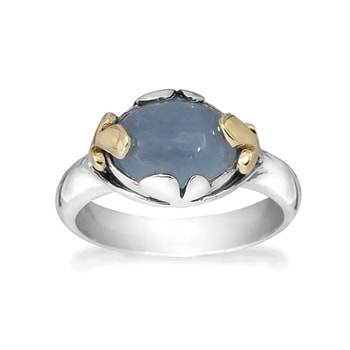 Rabinovich Golden Life sterling sølv fingerring med aquamarin