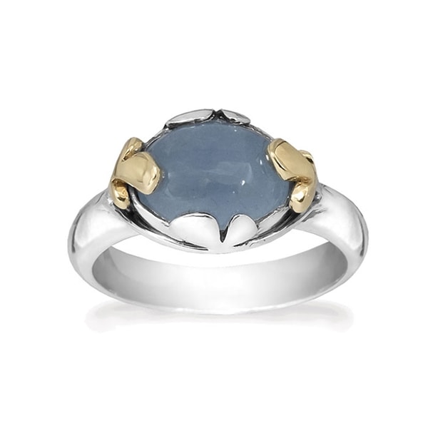Rabinovich Golden Life sterling sølv fingerring med aquamarin