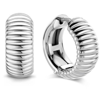 Ti Sento Milano Sølv Rib Hoops L -7x18 mm