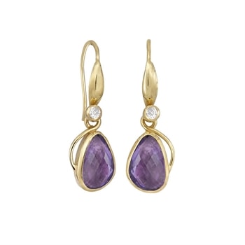 Rabinovich Breezy forgyldt sterling sølv øreringe med Amethyst og topas