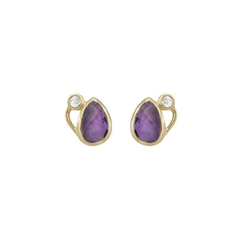 Rabinovich Breezy forgyldte sterling sølv øreringe med Amethyst og topas