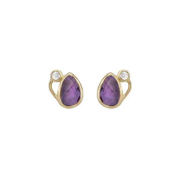 Rabinovich Breezy forgyldte sterling sølv øreringe med Amethyst og topas