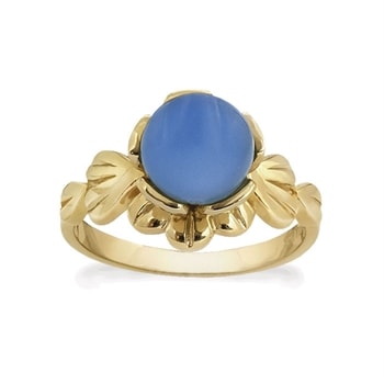 Rabinovich Crown Imperial forgyldt sterling sølv fingerring med Calcedon