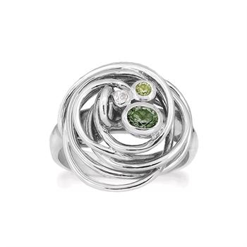 Rabinovich Curlicue sterling sølv fingerring med Kvarts, peridot og topas