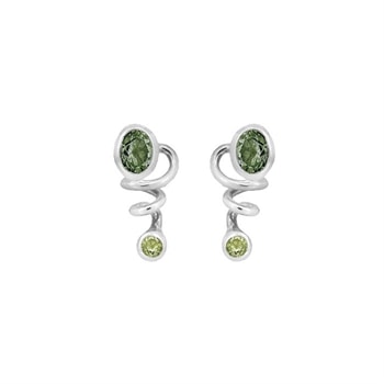 Rabinovich Curlicue sterling sølv øreringe med Kvarts og peridot