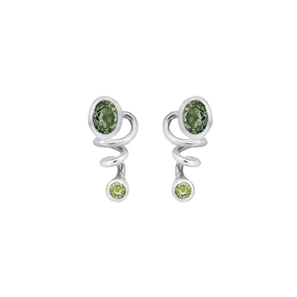 Rabinovich Curlicue sterling sølv øreringe med Kvarts og peridot