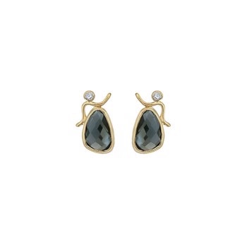 Rabinovich Evening Star 14 kt. guld øreringe med London Blue Topas og Sky Blue Topas