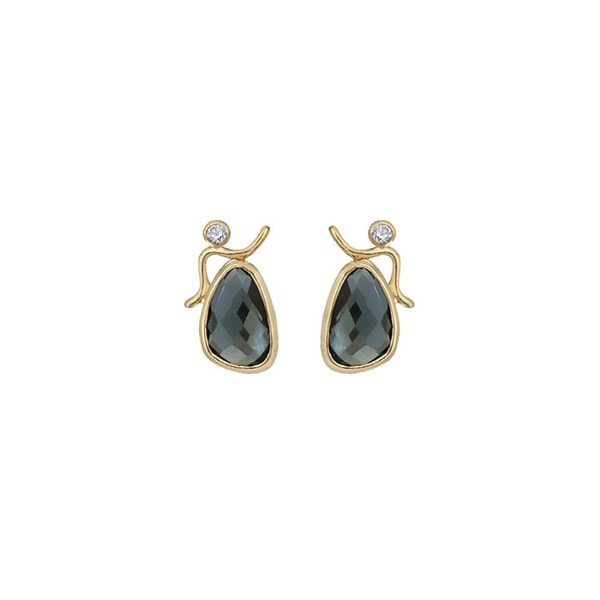Rabinovich Evening Star 14 kt. guld øreringe med London Blue Topas og Sky Blue Topas