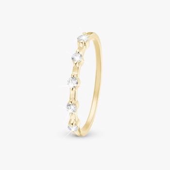 Christina Jewelry Simple Life Style, forgyldt Fingerring med glitrende zirkonia