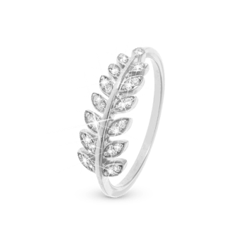 Model 1.18.A, Ring med zirkonia blade i 925 sterling sølv  hos Guldsmykket.dk