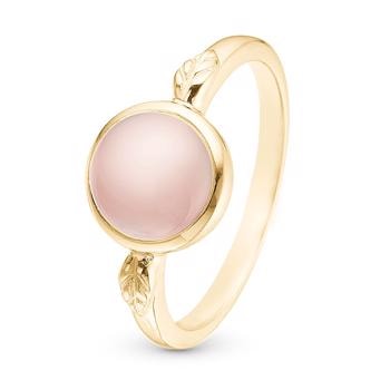 Model 3.25.B, Ring med ægte pink chalcedon forgyldt sterling sølv  hos Guldsmykket.dk
