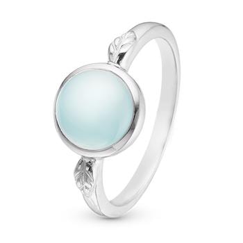 Christina Jewelry sterling sølv Blue Chalcedony Ring med ægte blå chalcedon 925 sterling sølv