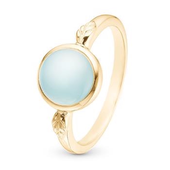 Christina Jewelry forgyldt sterling sølv Blue Chalcedony Ring med ægte blå chalcedon forgyldt sterling sølv