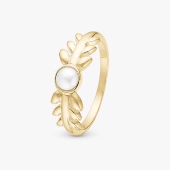 Christina Jewelry forgyldt sølv Fingerring,  Pearl & Nature