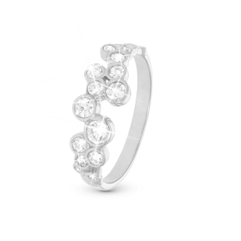 Bubbles Zirkonia boble ring i 925 sterling sølv 