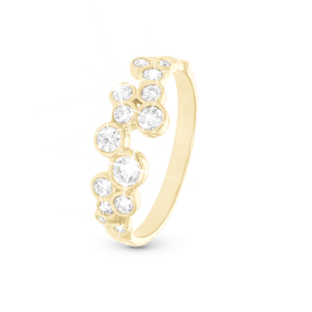 Model 3.30.B, Zirkonia boble ring i 925 forgyldt sølv  hos Guldsmykket.dk